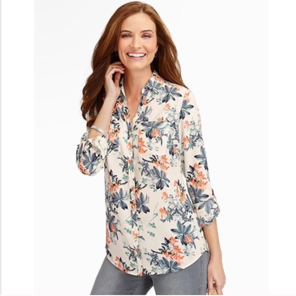talbots floral blouse